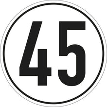 Speed sign, SK film, 200 mm, 45 km/h