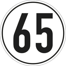 Speed sign, SK film, 200 mm, 65 km/h