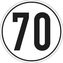 Speed sign, SK film, 200 mm, 70 km/h
