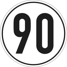 Speed sign, SK film, 200 mm, 90 km/h