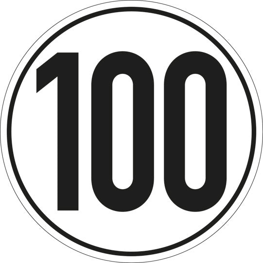 Speed sign, SK film, 200 mm, 100 km/h