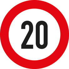 Speed sign, SK film, 200 mm, 20 km/h, red/white