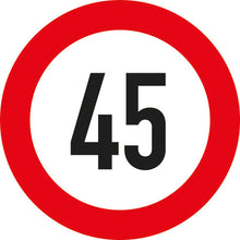 Speed sign, SK film, 200 mm, 45 km/h, red/white