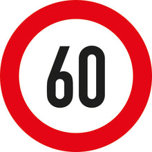 Speed sign, SK film, 200 mm, 60 km/h, red/white