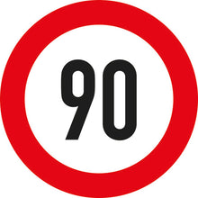 Speed sign, SK film, 200 mm, 90 km/h, red/white