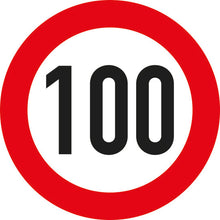 Speed sign, SK film, 200 mm, 100 km/h, red/white