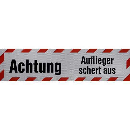 Truck sign, Attention trailer swerving, 200 x 800 mm