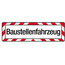 Truck sign, plastic, construction site vehicle, 200 x 650 mm