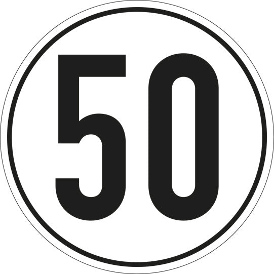 Speed sign, SK film, 200 mm, 50 km/h