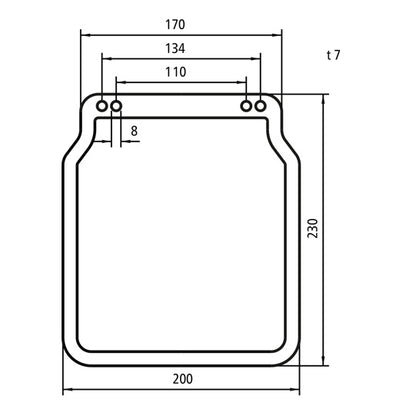 Car mud flaps 200 x 230 mm (1 pair) ,w/out logo