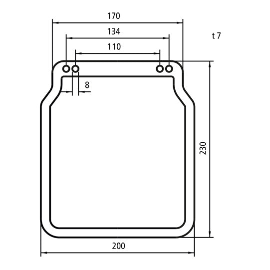 Car mud flaps 200 x 230 mm (1 pair) ,w/out logo