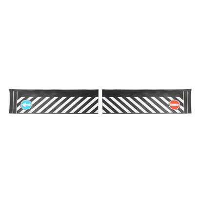 Lorry rear skirt, 2-piece, PVC, printed w/ traffic symbols