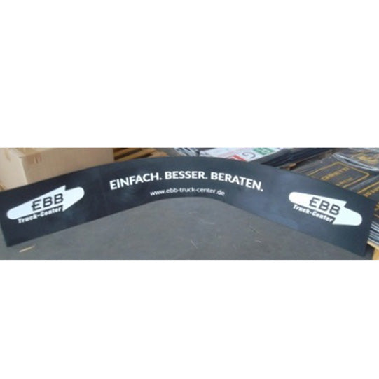 Long mud flap for rear apron with EBB Truck-Center logo