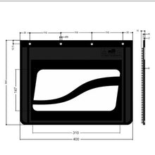 Mud flaps / 400 x 300 mm, anti-spray, with "TCM" logo