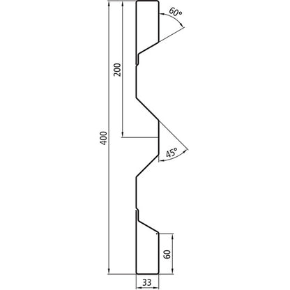 HVkT 400 stl. dropside profile, 2 mm thick, 5000 mm long