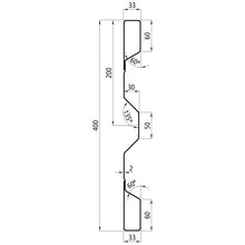 HVkT 400 stl. dropside profile, 2 mm thick, 5000 mm long