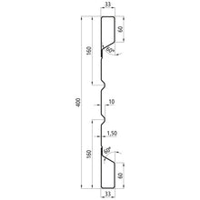 HV 400 stl. dropside profile, 1.50 mm thick, 6000 mm long