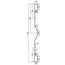 HV 600 stl. dropside profile, 2 mm thick, 5000 mm long