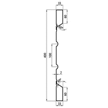 Steel dropside profile P 400/33/33 NS, 2 mm thick, 5000 mm long