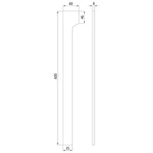Side wall moulding f. reinf.ced stl. side boards, 600 mm long