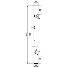 Steel dropside profile P 400/33/33 NS, 2 mm thick, 6000 mm long