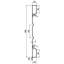 Steel dropside profile PDLI 400/33/33 NS, 2 mm thick