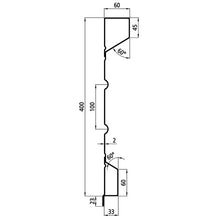 Steel dropside profile PDLI 400/60/33 NS, 2 mm thick