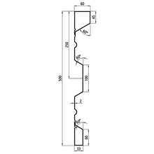 Steel dropside profile P 500/60/33 TS, 2 mm thick, 4500 mm long