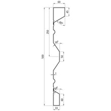 Steel dropside profile P 500/60/33 FS, 2 mm thick, 2500 mm long