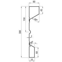 Steel dropside profile P 300/60/33 NS, 2 mm thick, 5000 mm long