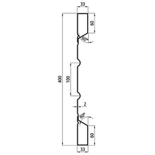 Steel dropside profile P 400/33/33 NS, 2 mm thick, 4500 mm long