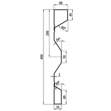 Steel dropside profile P 400/60/33 FS, 2 mm thick, 2150 mm long