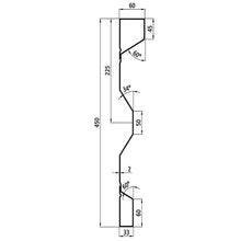 Steel dropside profile P 450/60/33 FS, 2 mm thick, 6700 mm long