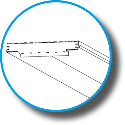 Aluminum ramps, straight, angled, 2400 kg/pair, 2.5m