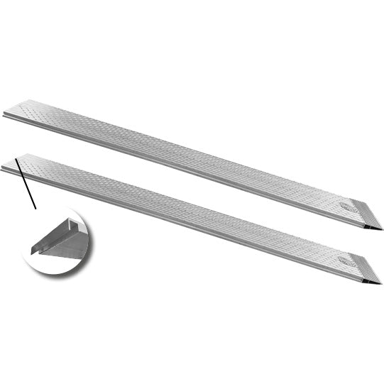 Aluminum ramps, straight, U-profile, 2400 kg/pair, 2.5m