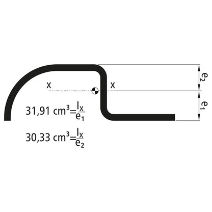 Tipper floor frame profile, raw, S235JRG2, 6000 mm