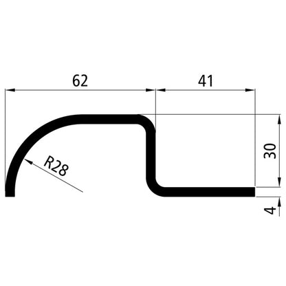 Tipper floor frame profile, raw, S235JRG2, 6000 mm