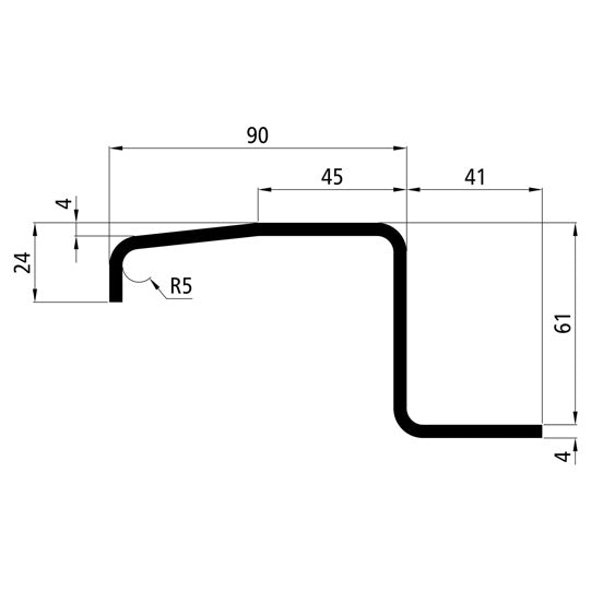 Tipper floor frame profile, raw, S235JRG2, 6000 mm
