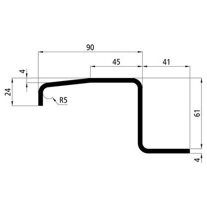 Tipper floor frame profile, raw, S235JRG2, 6000 mm