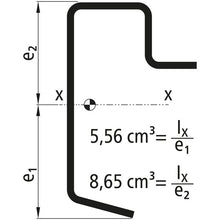 Platf.m floor frame profile, S235JRG2, untreated, 6300 mm, 70x2