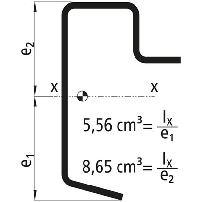 Platf.m floor frame profile, S235JRG2, untreated, 6300 mm, 70x2
