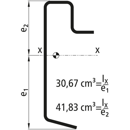 Platf.m floor frame profile, S235JRG2, untreated, 6300 mm, 160x