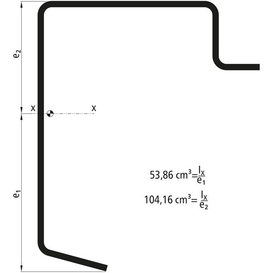 Platf.m floor frame profile, S235JRG2, raw, 7300 mm, 160x27x4 m