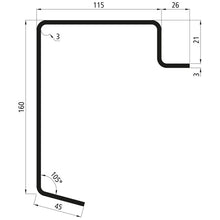 Platf.m floor frame profile, S235JRG2, raw, 7300 mm, 160x21x3 m