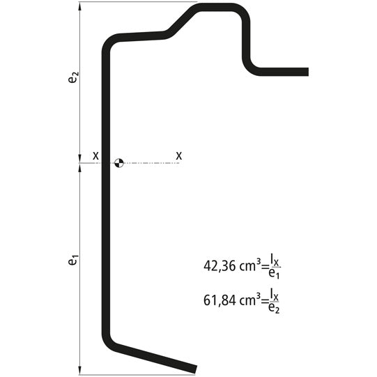 Platf.m floor frame profile, S355MC, raw, 7300 mm, 160x30x4 mm