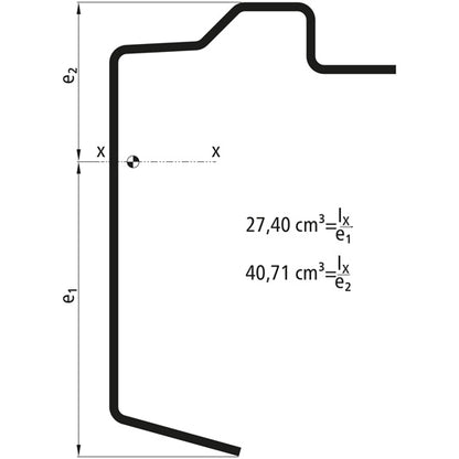 Platf.m floor frame profile, S355MC, untreated, 7300 mm, 140x21
