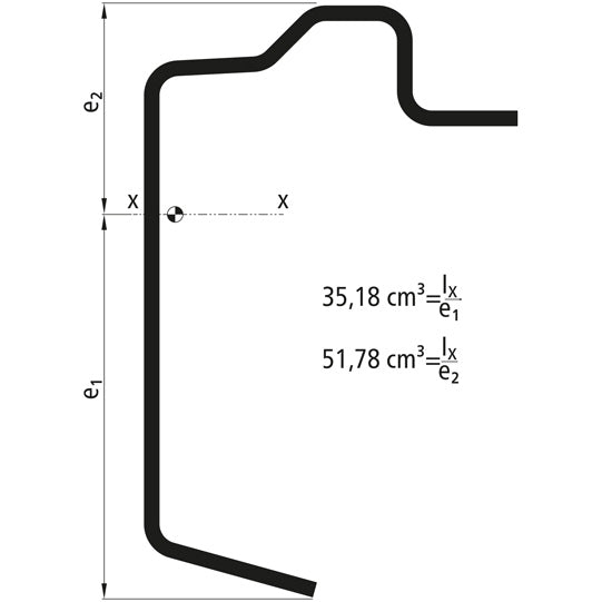 Platf.m floor frame profile, S355MC, untreated, 7300 mm, 140x27