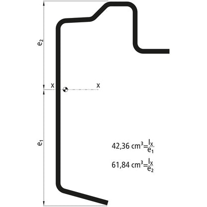 Platf.m floor frame profile, S355MC, raw, 7300mm, 160x40x4 mm