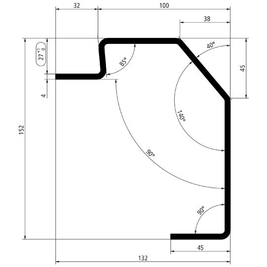 Floor frame profile f. building material platf.m,S355MC,raw,750