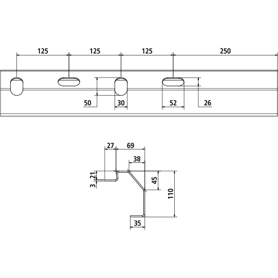 Floor frame profile f. building material platf.m, S420MC, raw,
